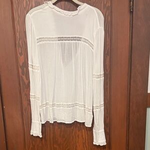 Elegant White Lace Trim Blouse